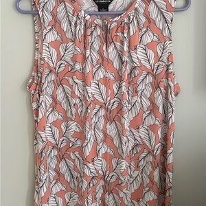 Liz Claiborne Women’s Sleeveless Leaf Print Blouse Sz L
